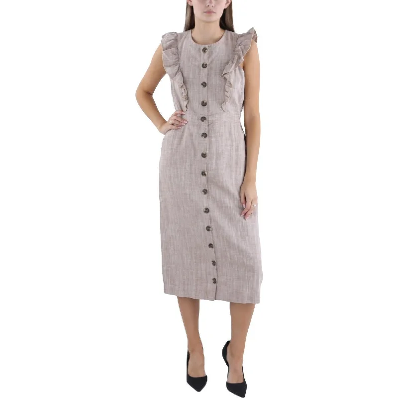 Lost + Wander Womens Pattern Mid Calf Midi Dress