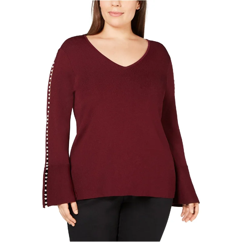 I-N-C Womens Pearl-Trim Pullover Sweater