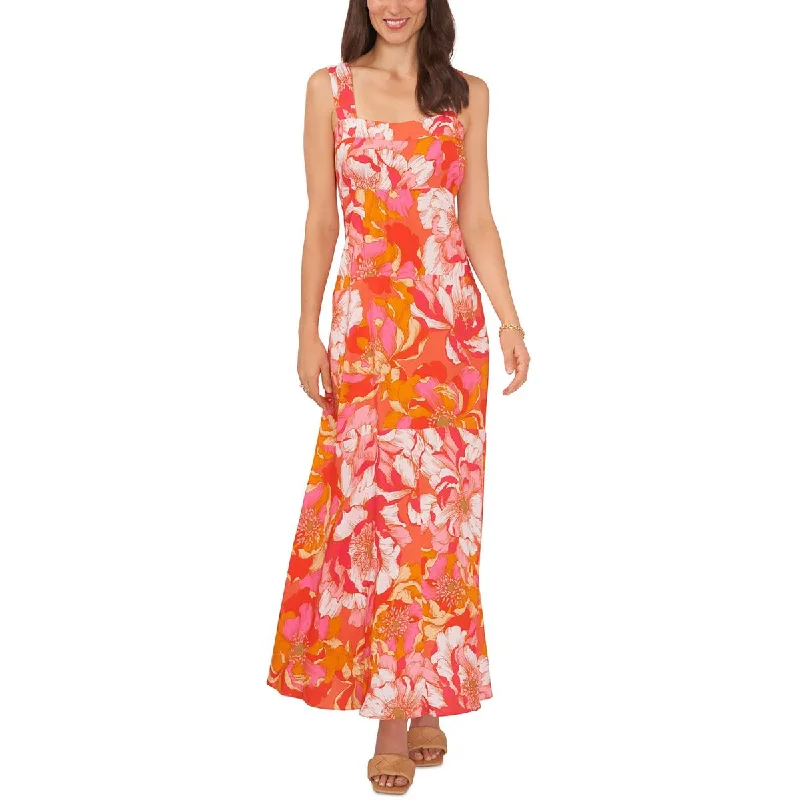 Vince Camuto Womens Floral Print Long Maxi Dress