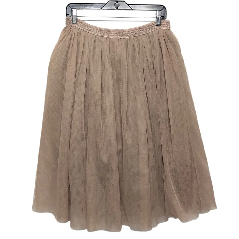 Skirt Midi By Clothes Mentor In Tan, Size: L