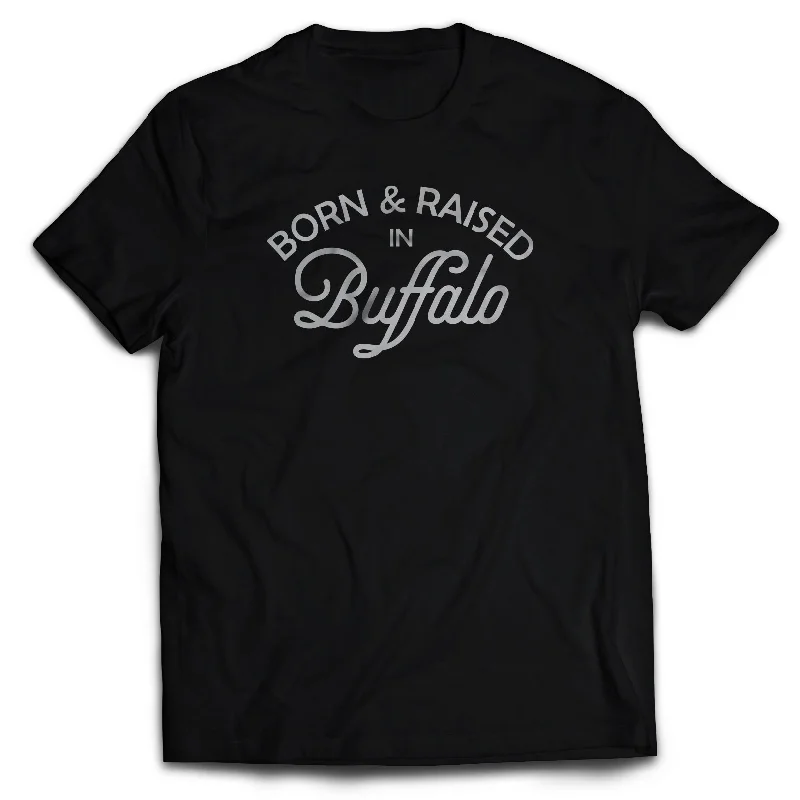 Born & Raised In Buffalo - Adult T-shirt- Black