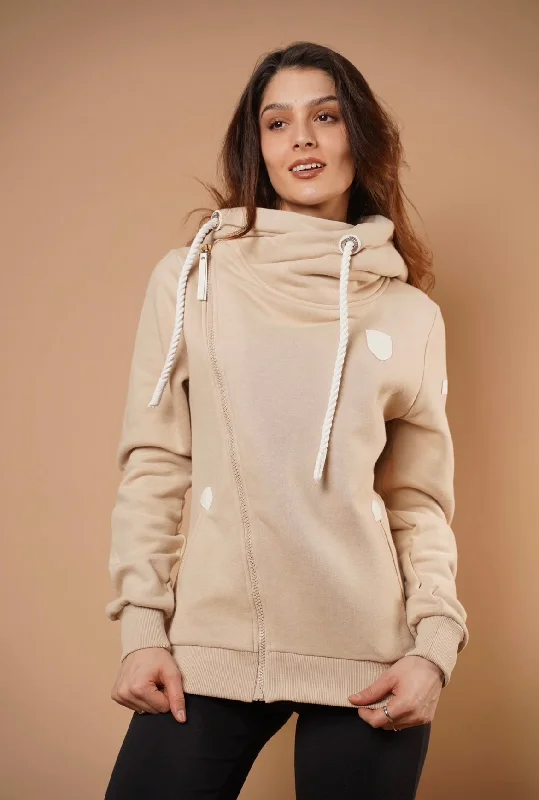 Athena White Sand Full-Zip Hoodie