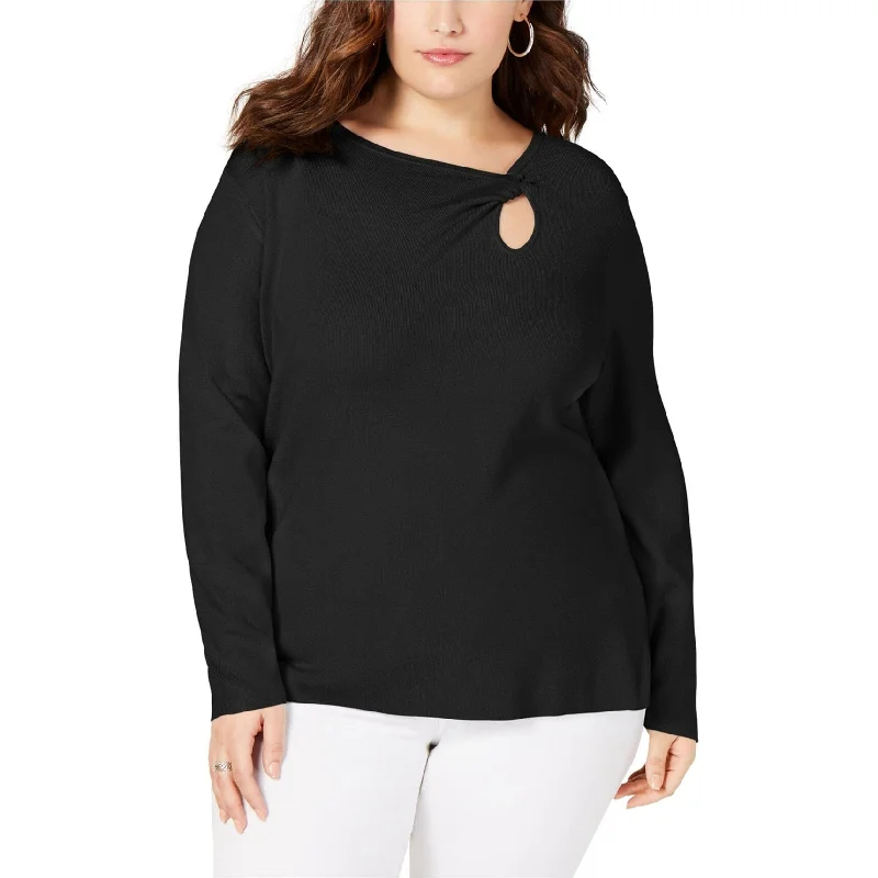 I-N-C Womens Twist-Front Pullover Sweater