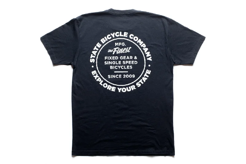 State Bicycle Co. - "Manufacturing The Finest" - Premium T-Shirt (Black / Off-White)