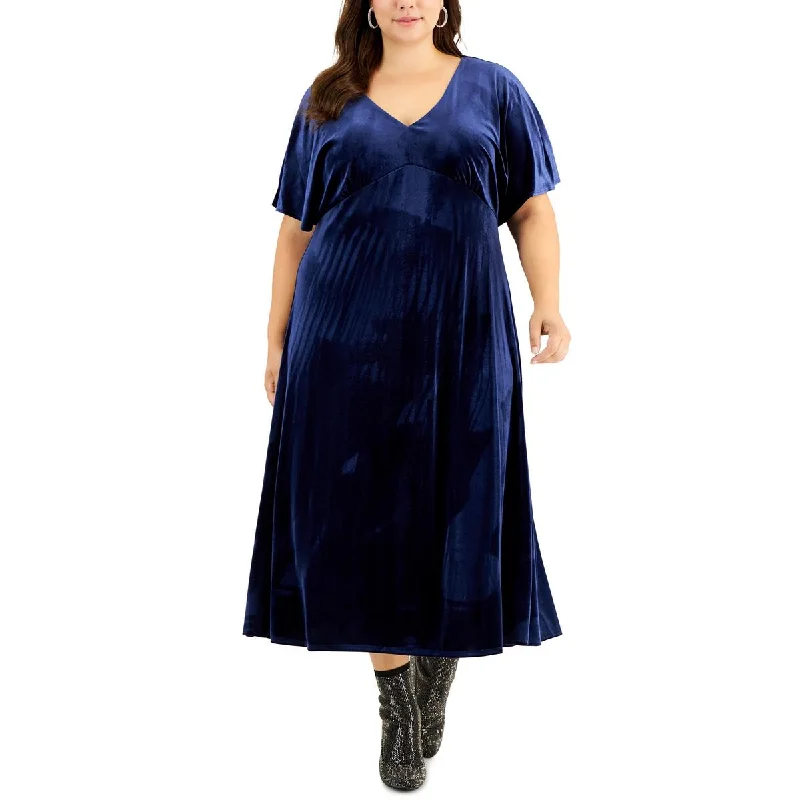 Taylor Womens Plus Velvet Long Maxi Dress