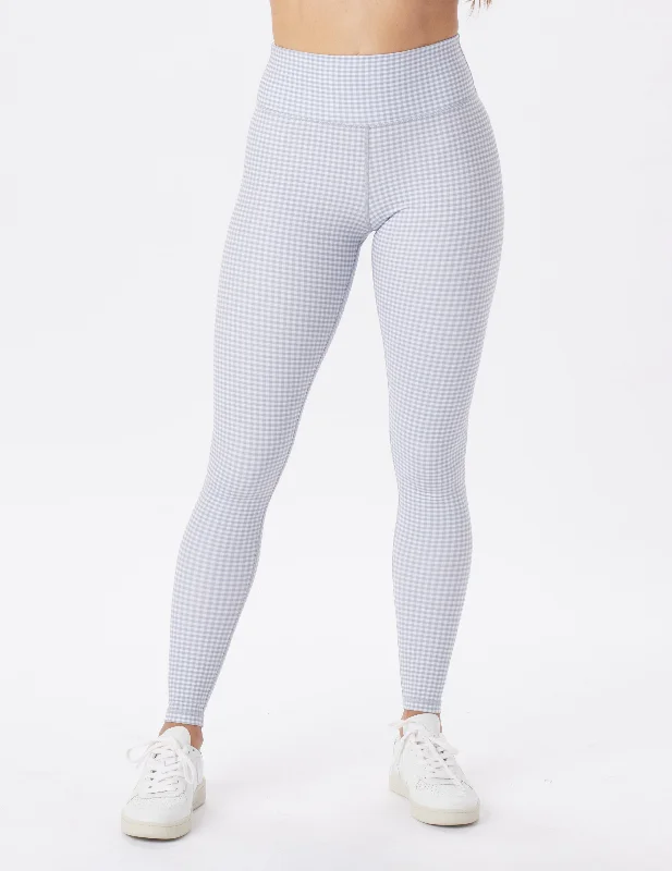 Sultry Legging: Silver Fog Gingham Plaid