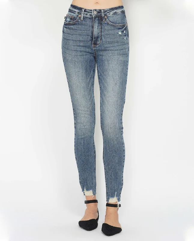 Judy Blue High Waist Tummy Control Destroy Hem Skinny Jean