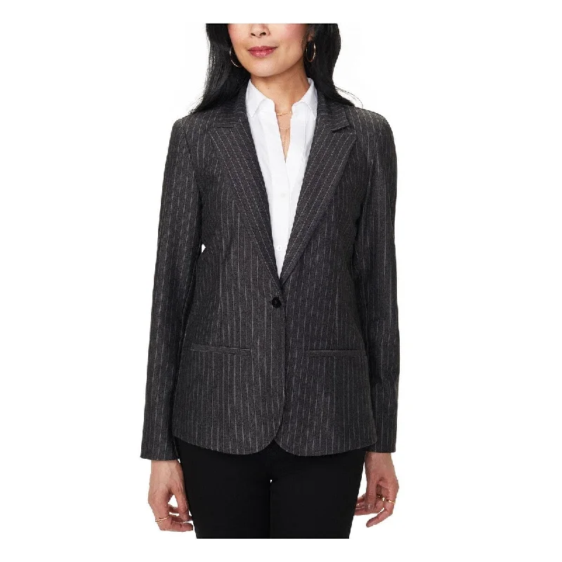 Nydj Women's Pinstripe One Button Blazer Black Size Medium