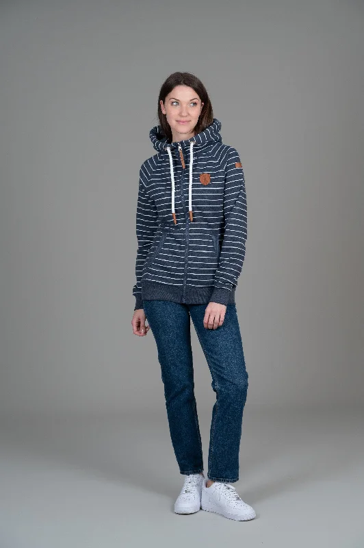 Hera Navy Stripe Full-Zip Hoodie