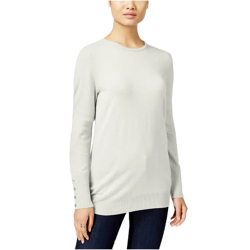 JM Collection Womens Button-Cuff Knit Sweater, Off-White, XX-Large