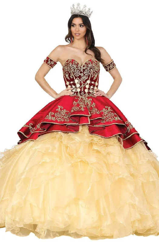 Dancing Queen - 1529 Embroidered Sweetheart Ruffled Ballgown