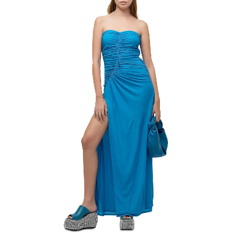 Simon Miller Womens Swizzle Strapless Ruched Maxi Dress