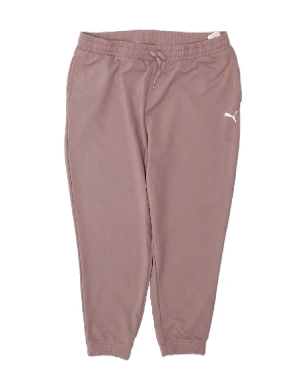 PUMA Womens Tracksuit Trousers Joggers UK 18 XL Pink Cotton