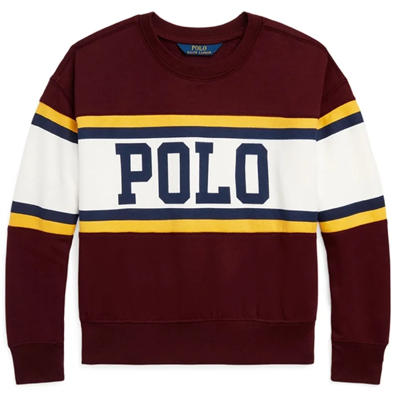 Polo Ralph Lauren Girl Cheer Bubble Sweatshirt Harvard Wine