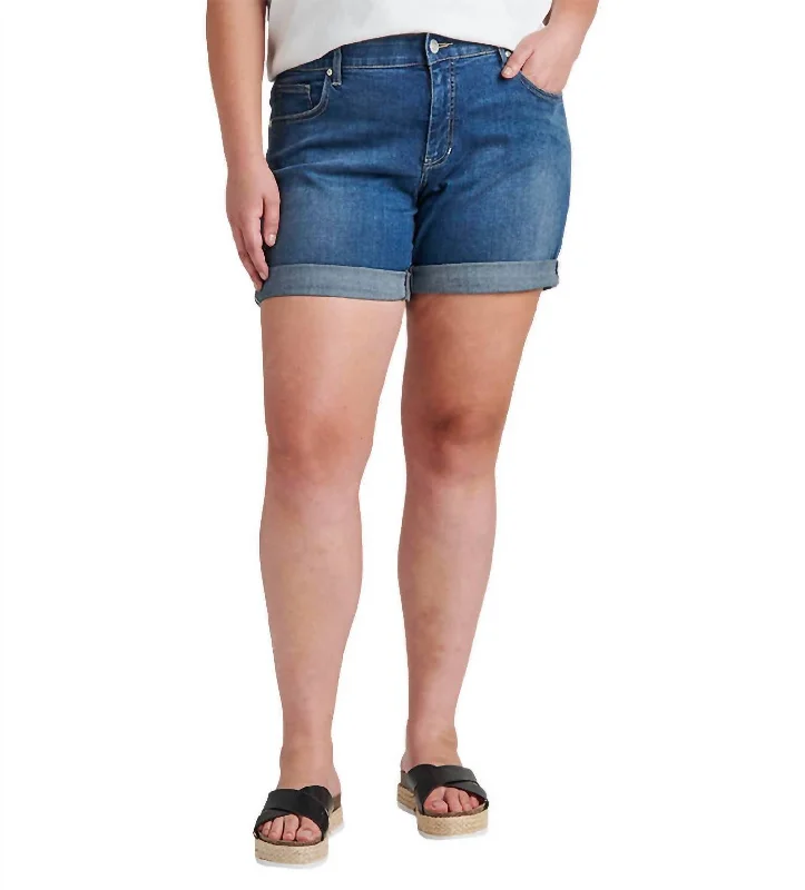 Mid Rise Alex Boyfriend Short Plus In Brilliant Blue