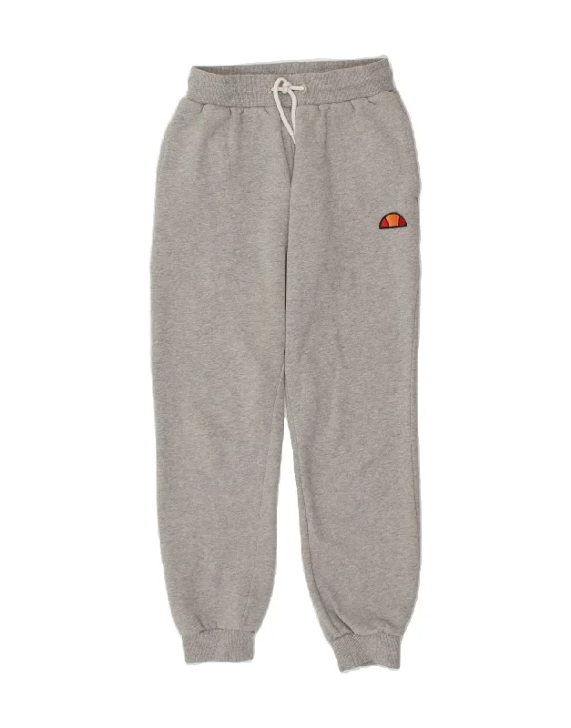 ELLESSE Womens Graphic Tracksuit Trousers Joggers UK 6 XS Grey Cotton