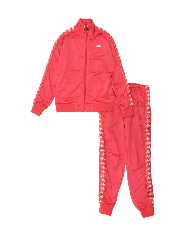 KAPPA Womens Graphic Full Tracksuit UK 12 Medium W28 L30 Red Polyester