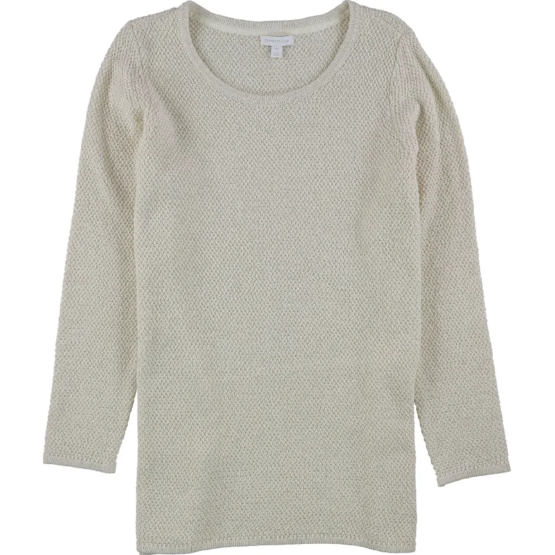 Charter Club Womens Seed Stitch Pullover Sweater, Off-White, 3X