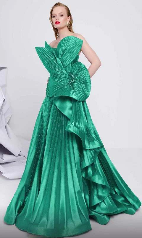 MNM Couture F02867 - Pleated Ribbon Evening Gown