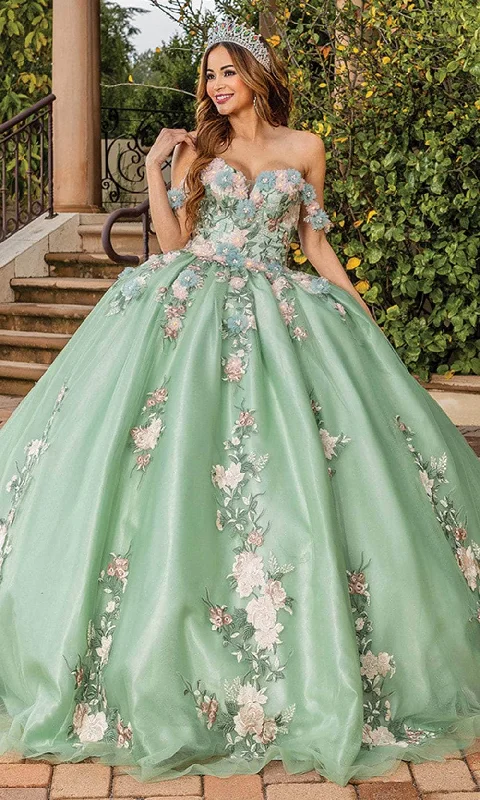 Dancing Queen 1856 - Side Strap Floral Ballgown