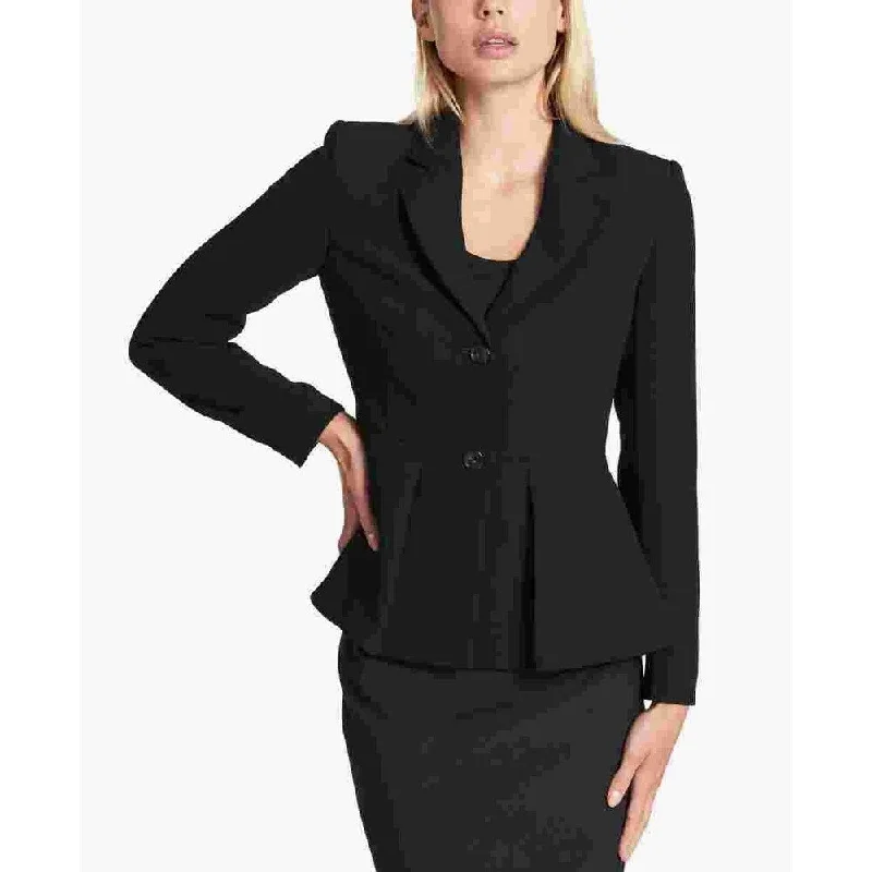 DKNY Women's Two Button Peplum Blazer Black Size 10