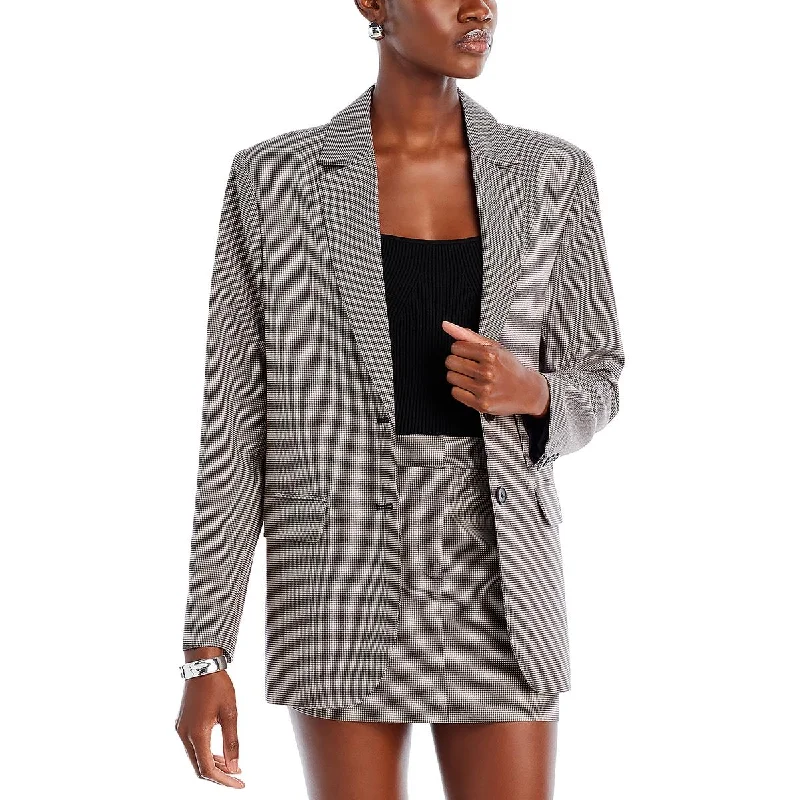 WAYF Womens Veronica Houndstooth Career Two-Button Blazer