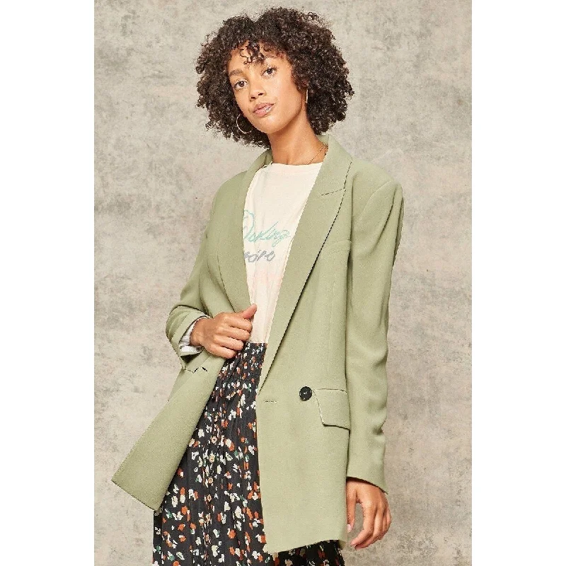 Pesto Solid Woven Polyester Blazer Jacket