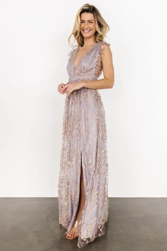 Arlene Shimmer Gown | Dusty Lilac + Rose