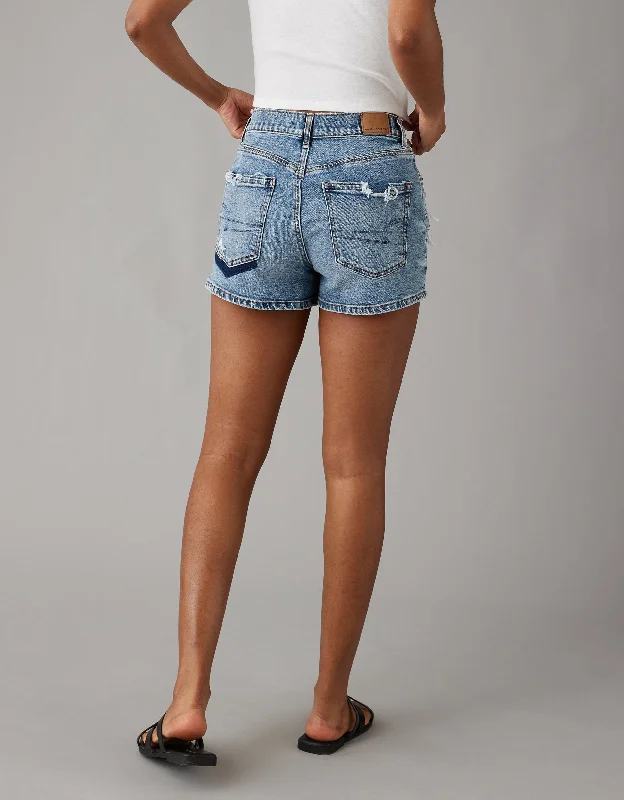 AE Strigid Super High-Waisted Relaxed Ripped Denim Short