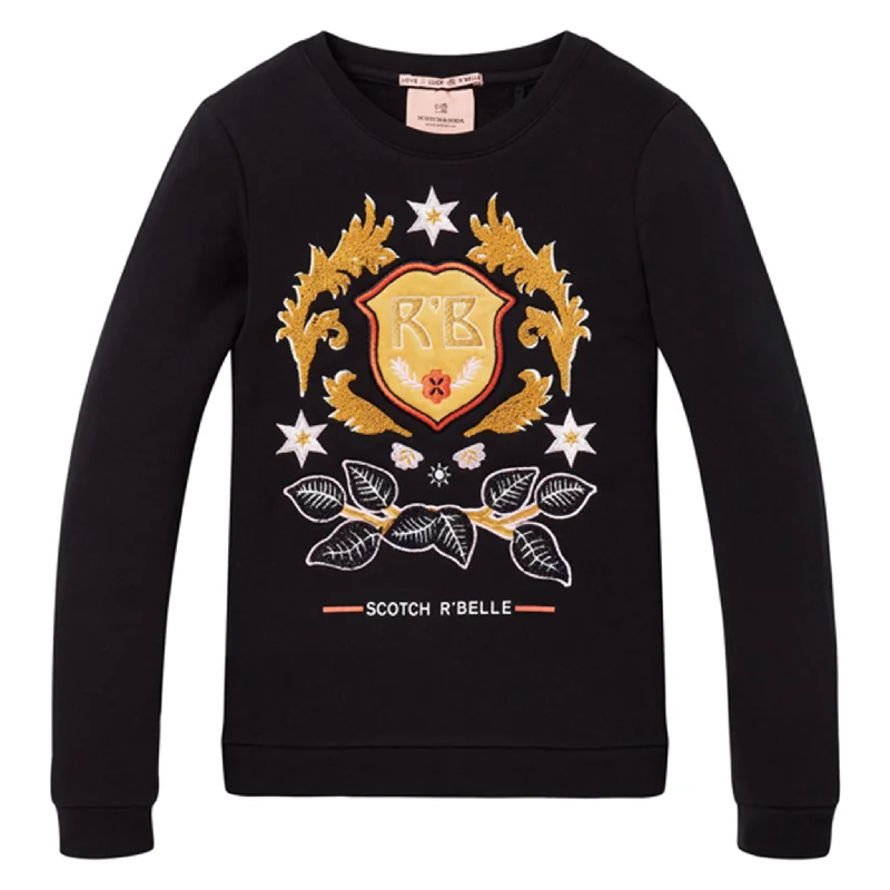 Scotch & Soda Crew Neck Sweat with Worked Out Chest Work