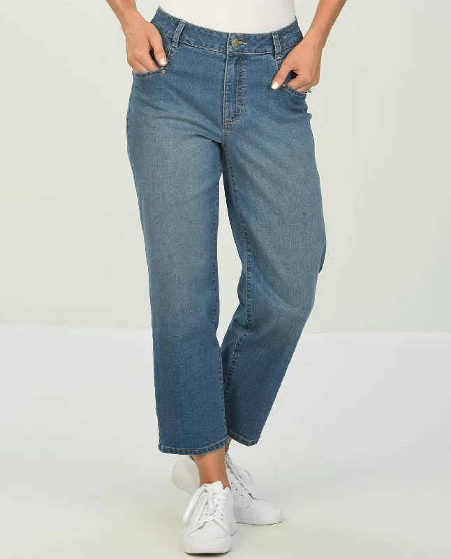 D Jeans Straight Leg Ankle Jean