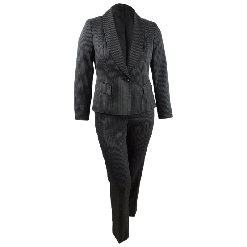 Le Suit Women's Double-Pinstriped Pantsuit