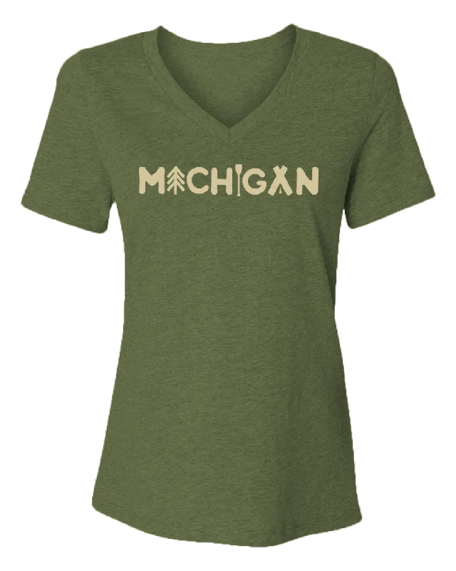 Michigan Outdoors Women's V-Neck Tee