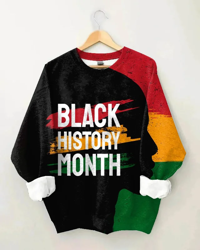 Black History Month Art Illustration Long Sleeve Sweatshirt