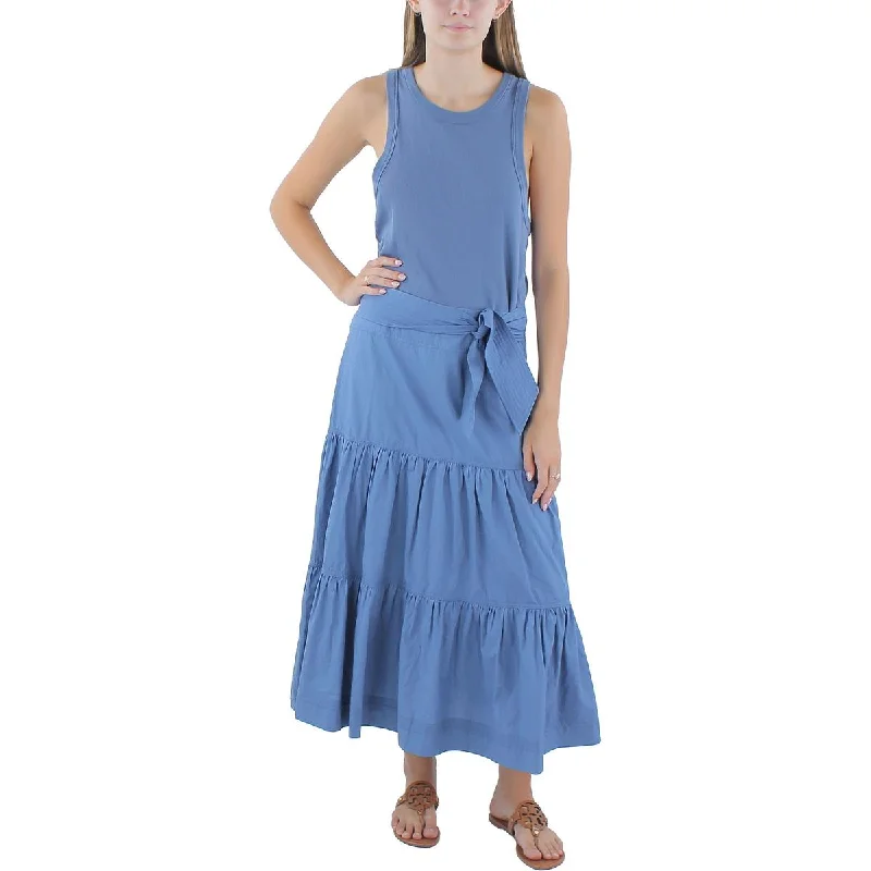 Veronica Beard Womens Full Length Tiered Maxi Dress