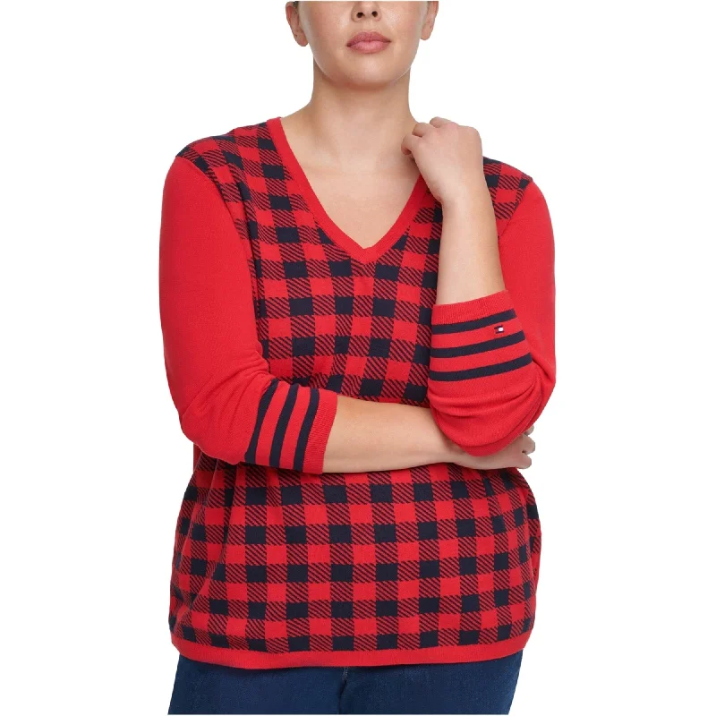 Tommy Hilfiger Womens Buffalo Check Pullover Sweater