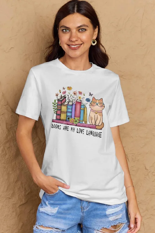 BOOKS ARE MY LOVE LANGUAGE Graphic Cotton Tee