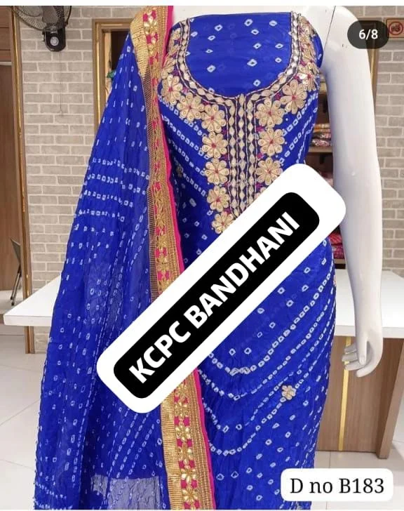 KcPc New Art Silk Bandhani GotapattiWork Salwar Suit KML