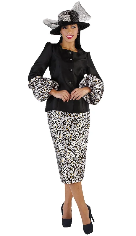 Tally Taylor Suit 4712C-Black/Animal Print