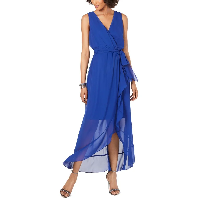 SLNY Womens Sleeveless Hi-Low Maxi Dress