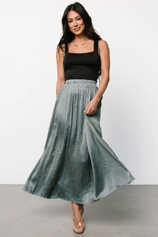 Baker Satin Skirt | Eucalyptus