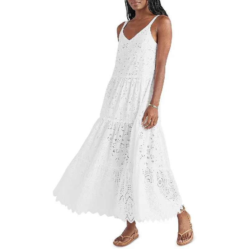 Splendid Womens Wynona Cotton Eyelet Maxi Dress