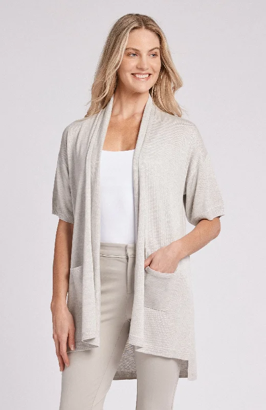 Tyler Boe Silk Cashmere Cardigan Silver