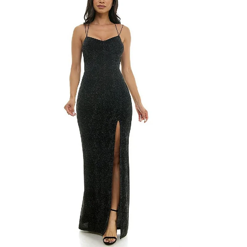 Speechless Womens Juniors Full Length Slit Maxi Dress