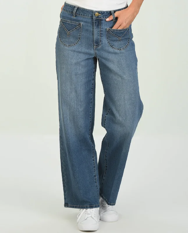 D Jeans Stitch Patch Pocket Jean