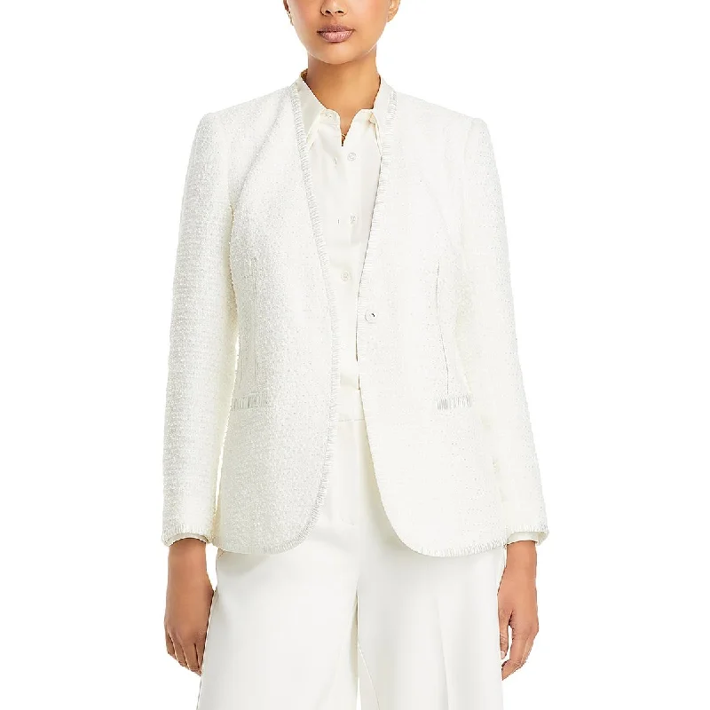 Kobi Halperin Womens Evangeline Tweed Special Occasion One-Button Blazer