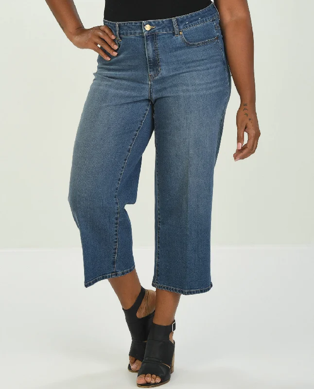 D Jeans Plus Recycled Wide Leg Ankle Jean