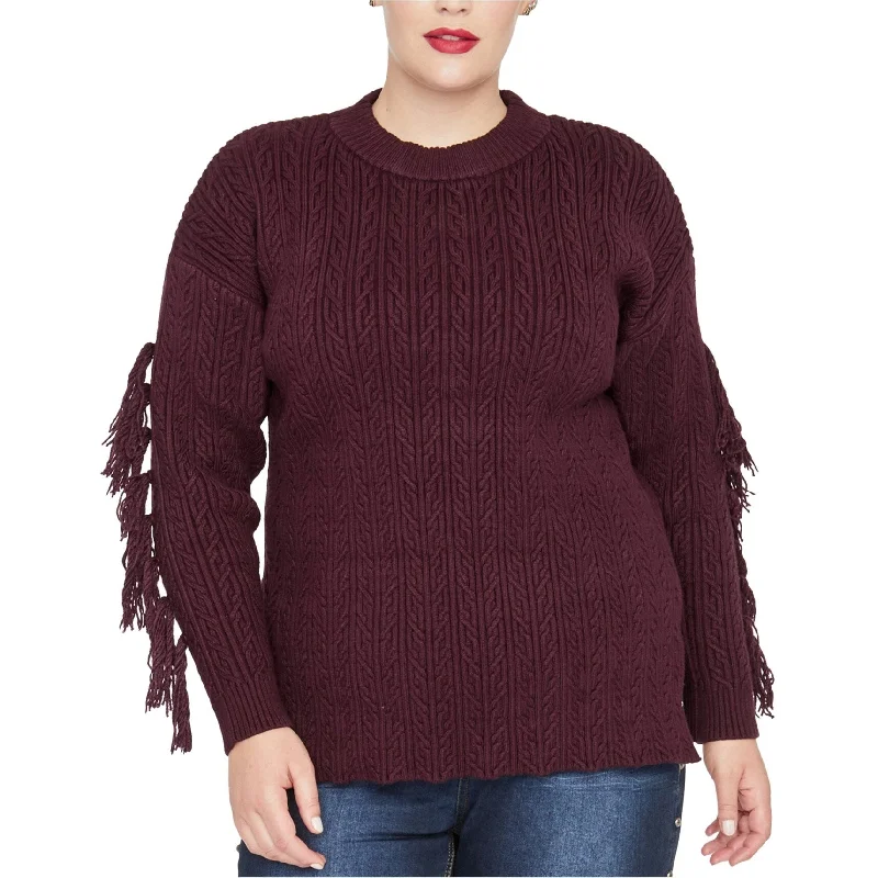 Rachel Roy Womens Tassel Trim Pullover Sweater