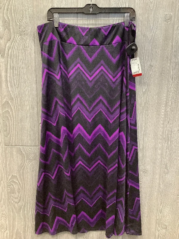 Skirt Maxi By Clothes Mentor In Black & Purple, Size: 14