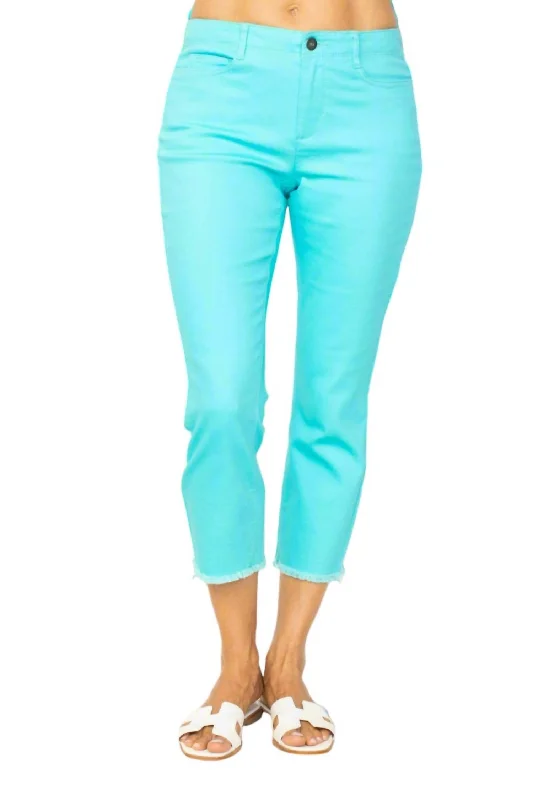 Denim Capri Jeans In Seaglass